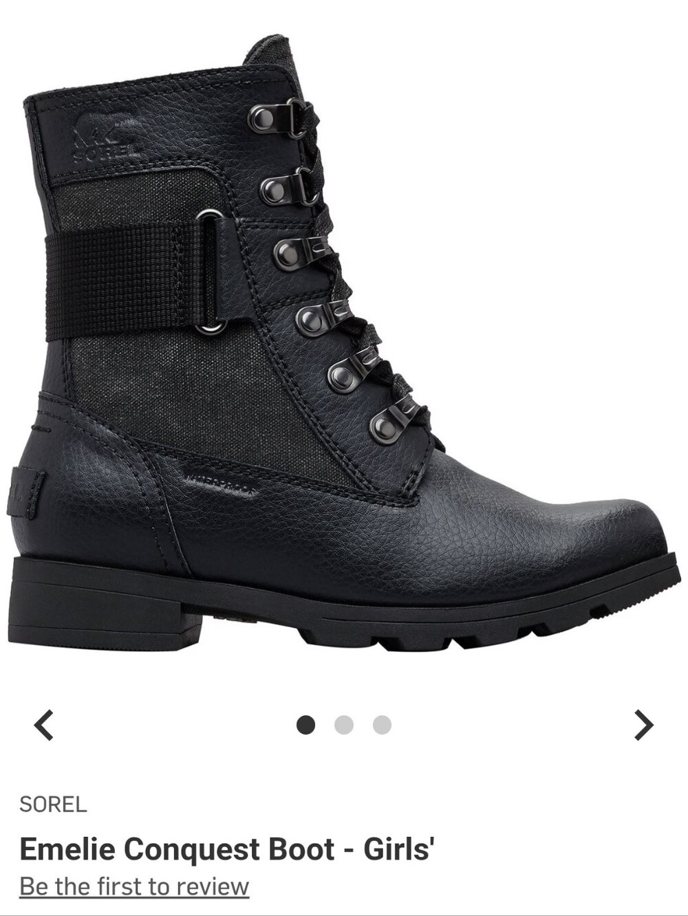 Emelie Conquest Boot - Girls Combat Boots Size 3
